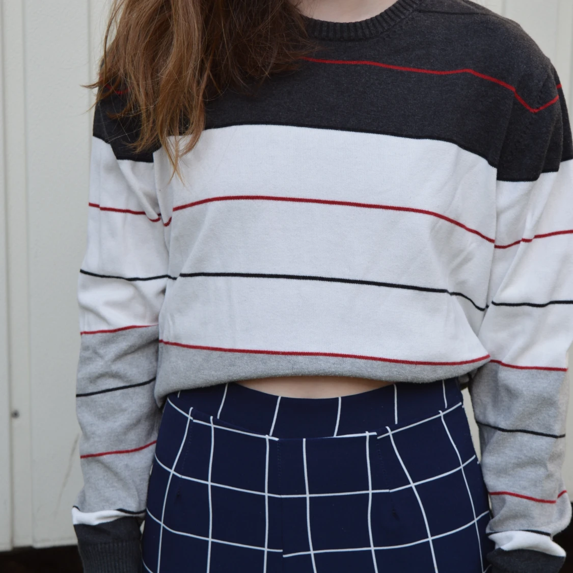 Randig stickad tröja