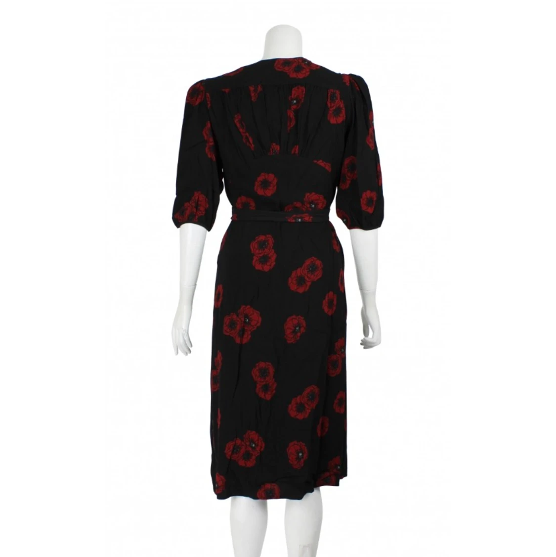 Rouje Svart Midi Omlottklänning  - 91