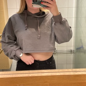 Kort grå huvtröja - En tröja som var köpt att ha till gymmet. Använd fåtal gånger till och från gymmet. Mycket fint skick, tvättas innan leverans! 