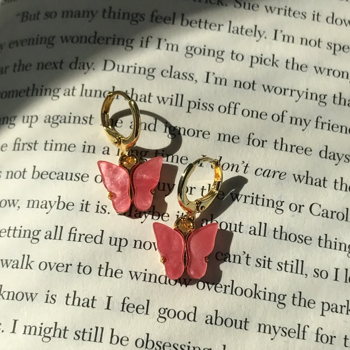 Rosa fjärils örhängen - 90