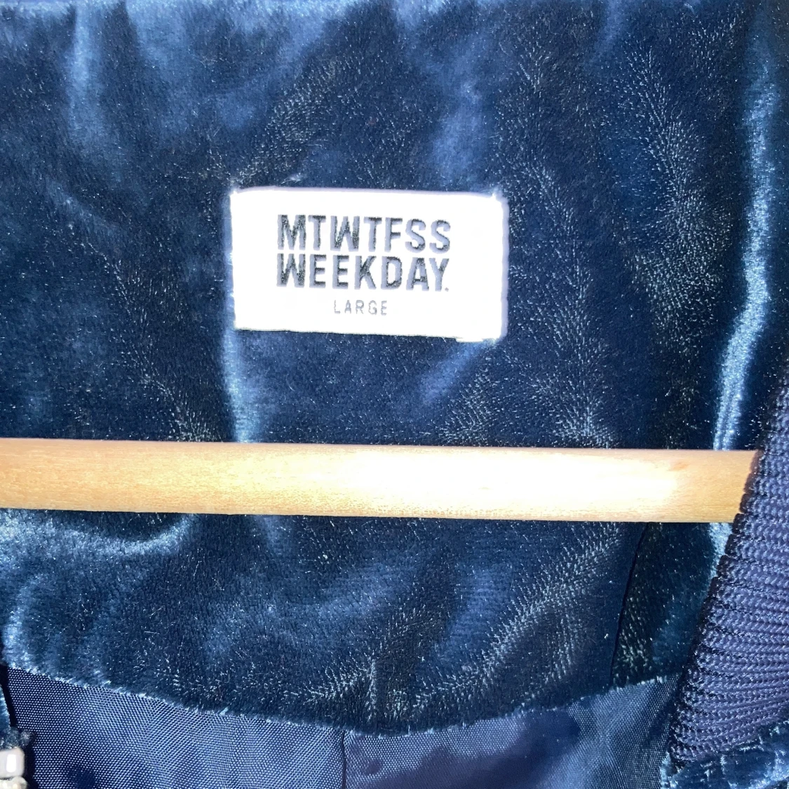 Bomberjacka blå sammet strl L  - 90