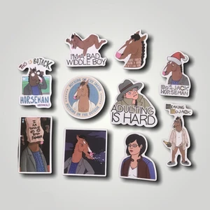 Bojack Horseman klistermärken - 22 stycken kvar. Priser: 5 kr/styck! 5 för 23 kr! 10 för 42 kr! 15 för 55 kr! 20 för 62 kr! Alla för 66 kr! ✨✨✨