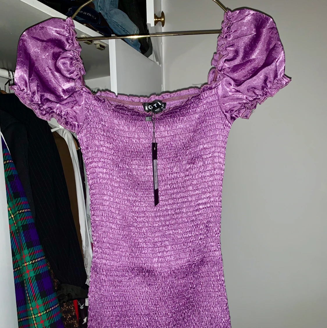 Motelrocks satin lavender dress 