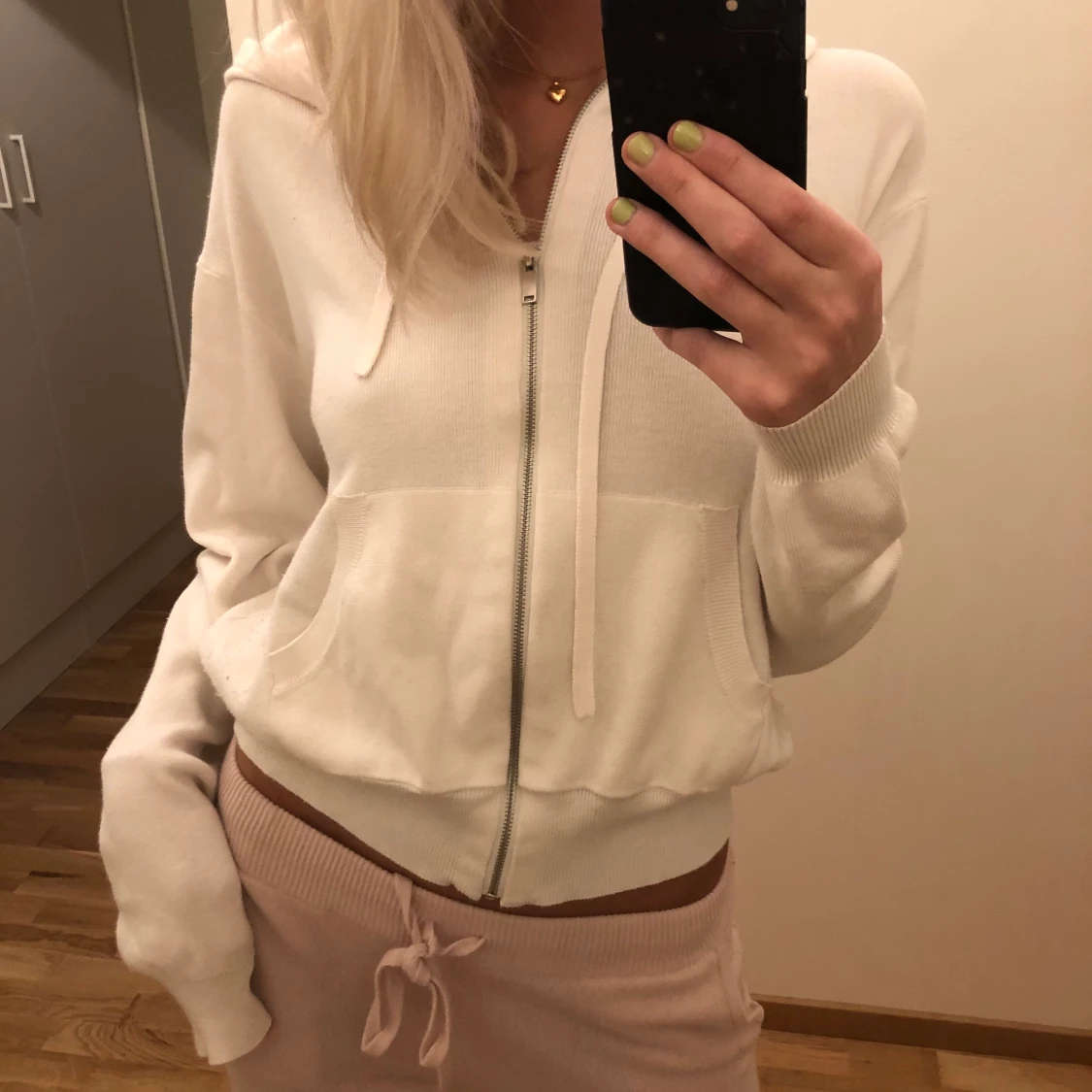 Stickad hoodie H&M