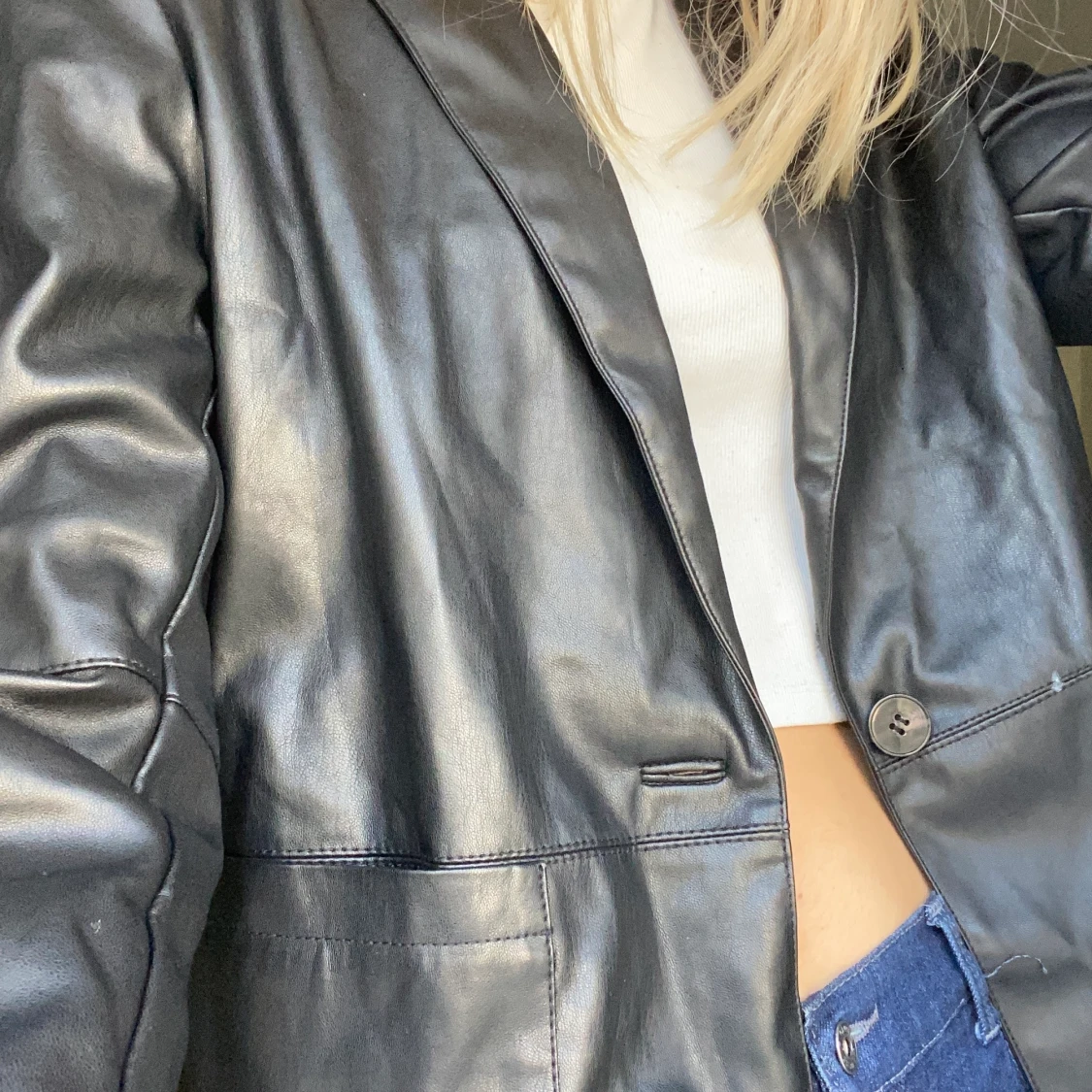 Svart skinnjacka / kavaj