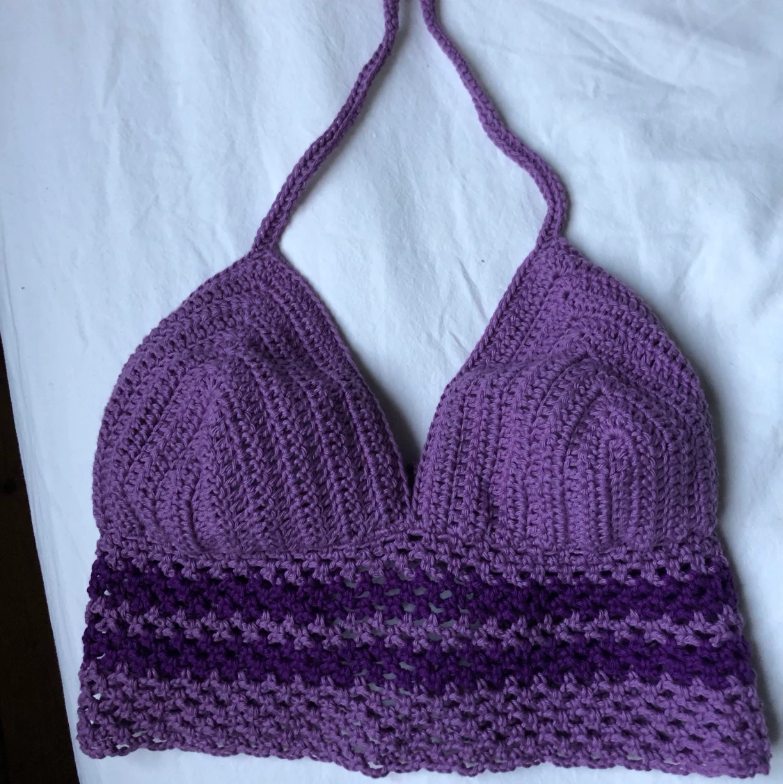 Virkad lila topp - 90