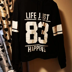 Hoodie - Svart hoodie. Använd men i fint skick. Katt finns i hemmet. 