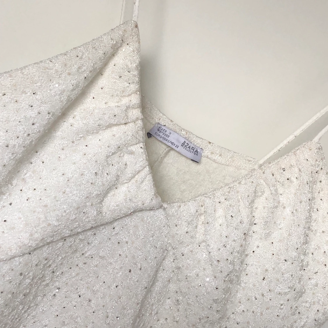 Mini vit glittrig klänning - 91