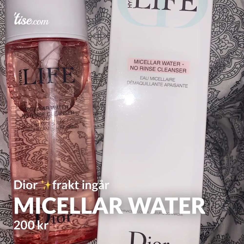 Säljer detta micellar Water ifrån Dior 200ML endast använd två gånger med bomulls rondell men kommer inte mer till användning köper nya produkter hela tiden 😂 nypris ca 298-399kr säljer den för 140kr då den är som ny! Blir ca 200kr med frakt ✨. Övrigt.