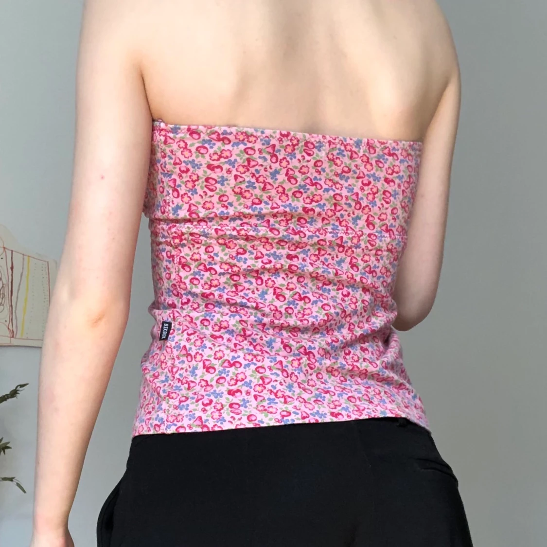 Rosa blommigt linne - 91