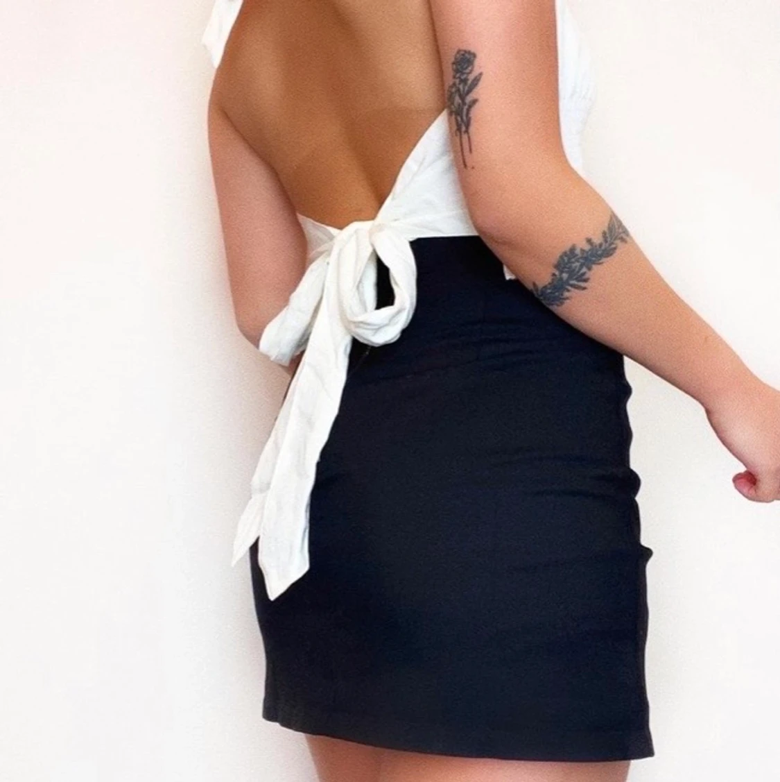 Vit Halterneck Topp - 90