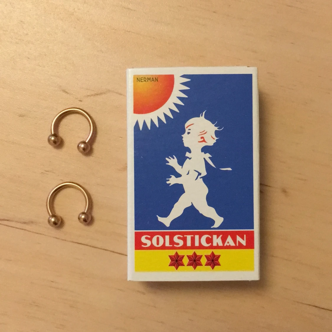 Rödguld hästsko smycken *oanvänt* - 90