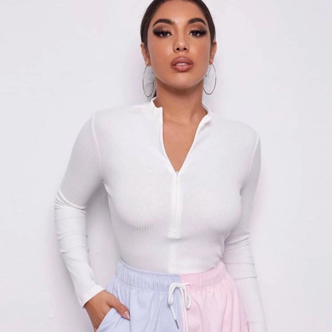 Topp med dragkedja och krage - 90