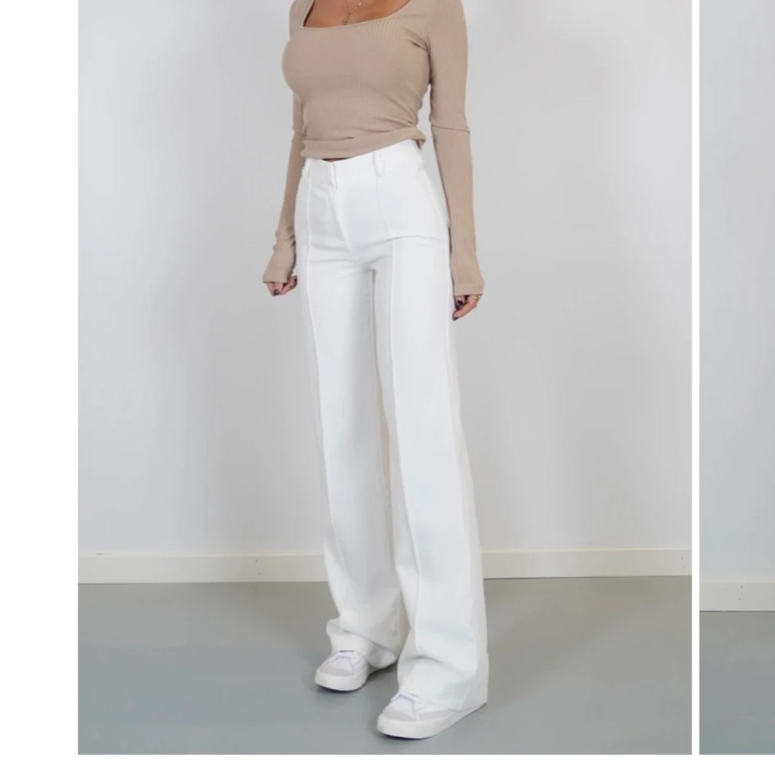 Vita kostymbyxor - 90