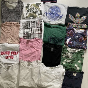 T-shorts blandade  - T-shirts från bland annat hollister, lyle and scott, Gina tricot och adidas. Storlek S/M. Säljs för 20kr styck, eller alla för ca 250kr. Pris kan diskuteras.
