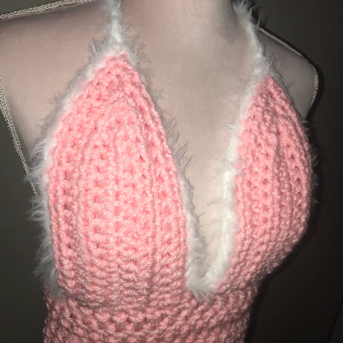 Virkad rosa bralette - 90