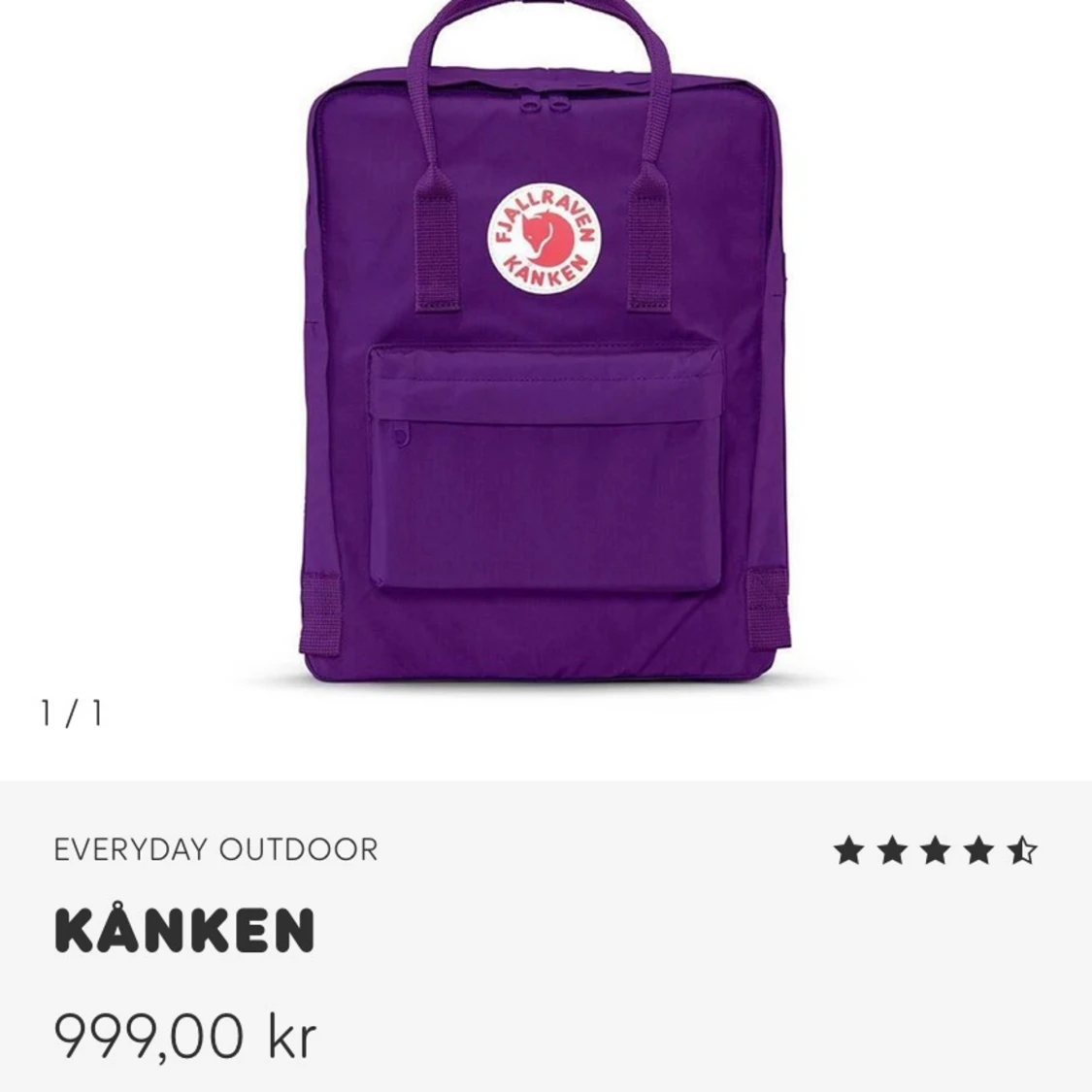 Helt oanvänd Fjällräven Kånken väska 