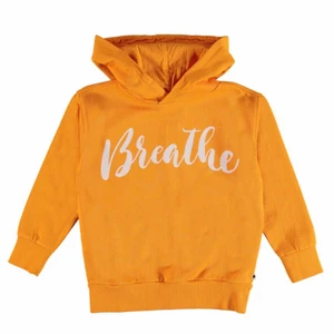 Molo hoodie orange - snygg orange hoodie med texen ”breathe”. Sällan använd alltså i bra skick.