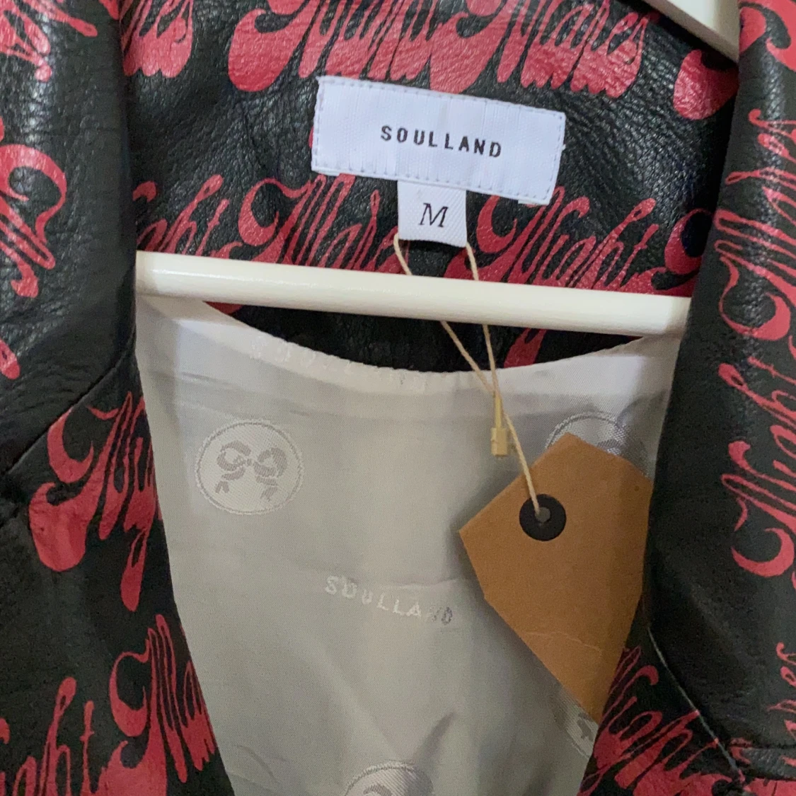 Läderjacka med tryck - 91