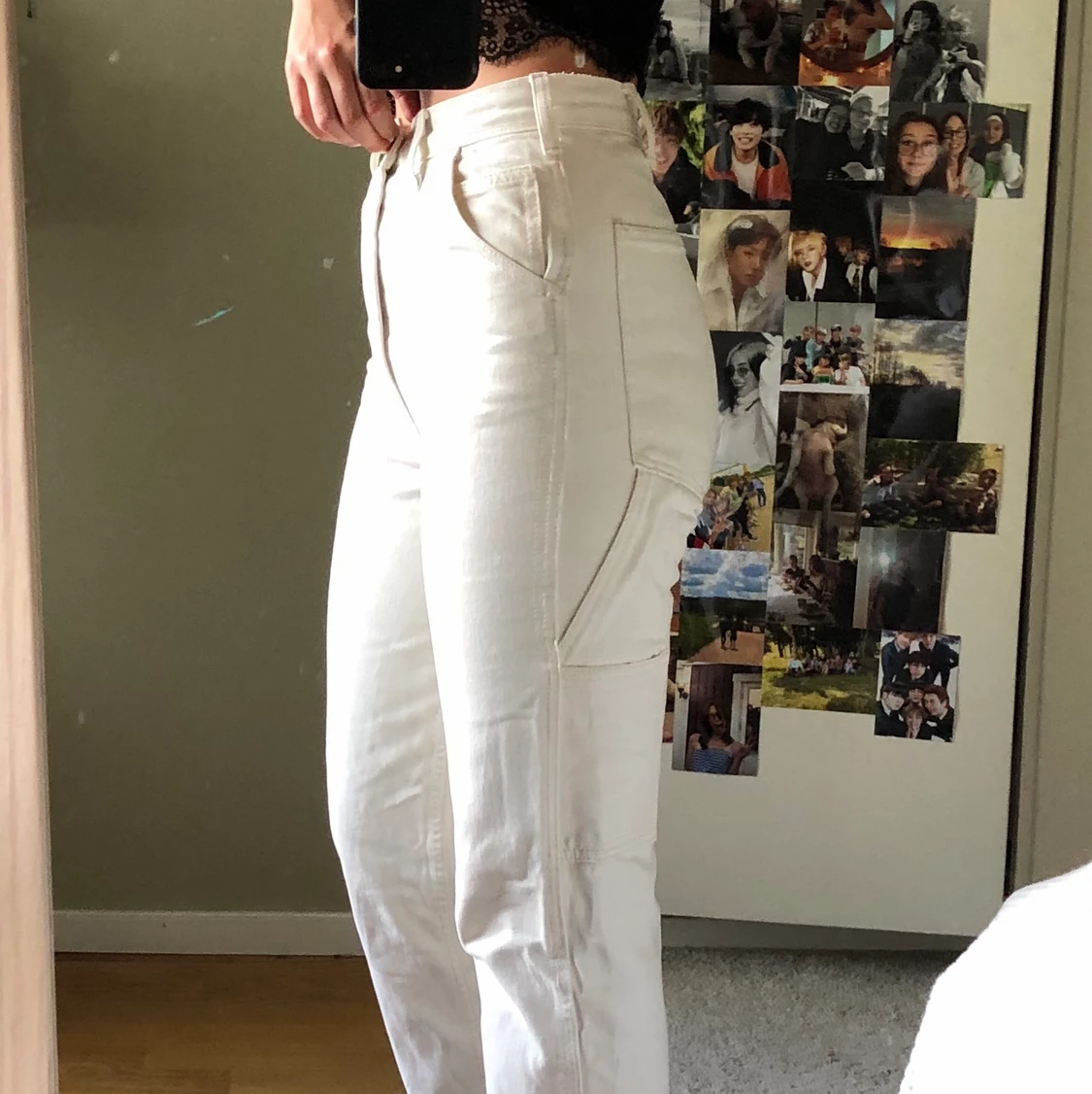 Vita jeans med cool detalj - 91