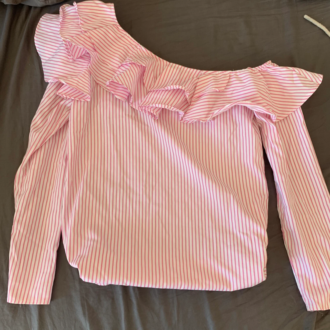 Långärmad rosa randig tröja❤️