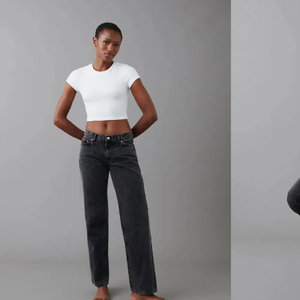 Svartgrå low waist petite jeans från Gina Tricot. Bra skick ❣️. Jeans & Byxor.