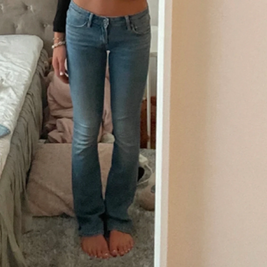 Lowrised bootcut jeans crocker