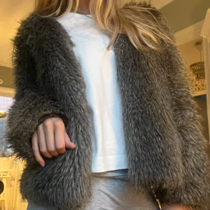 Pälsjacka - Säljer denna jättesnygga pälsjacka, perfekt nu till våren 😍 Den är från h&m men köpte den på vinted. Grå/brun i färgen. Mina egna bilder! 