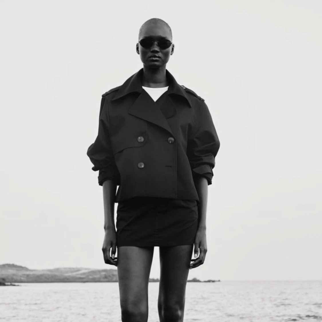 H&M-Svart Jacka i Trench-stil