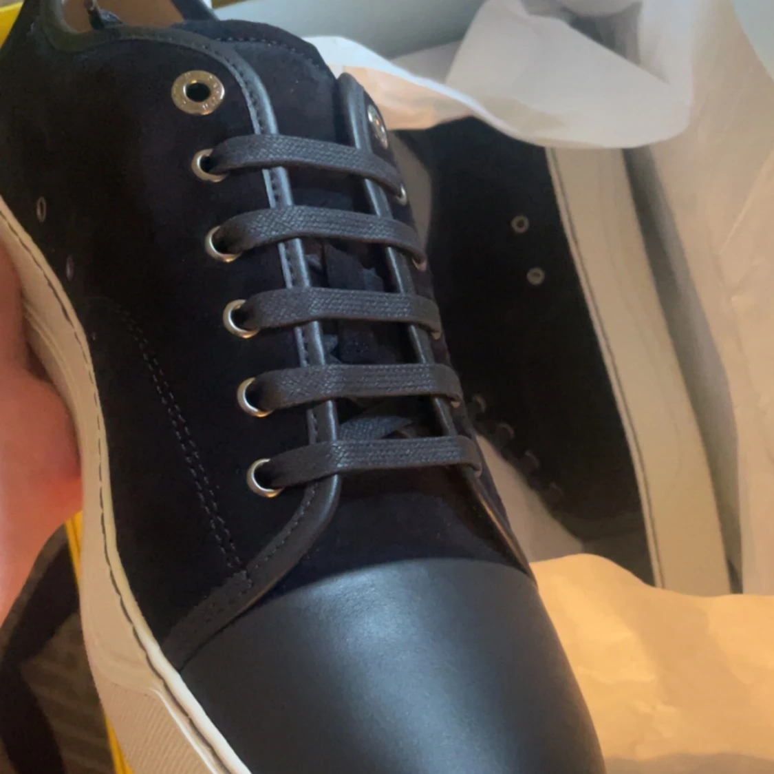 Lanvin cap toe utan glans 