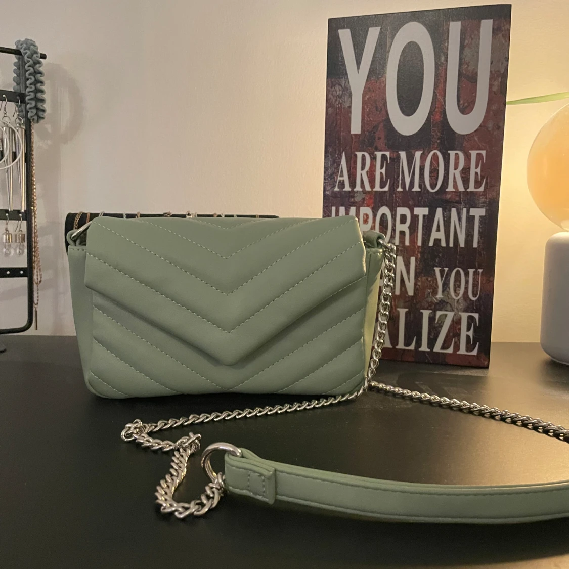 Grön väska från glitter