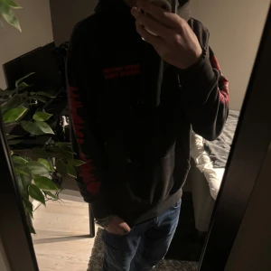 Hoodie  - Hoodie från hm som inte säljs längre. Storlek s, knappt använd. Tryck på armar och rygg. 