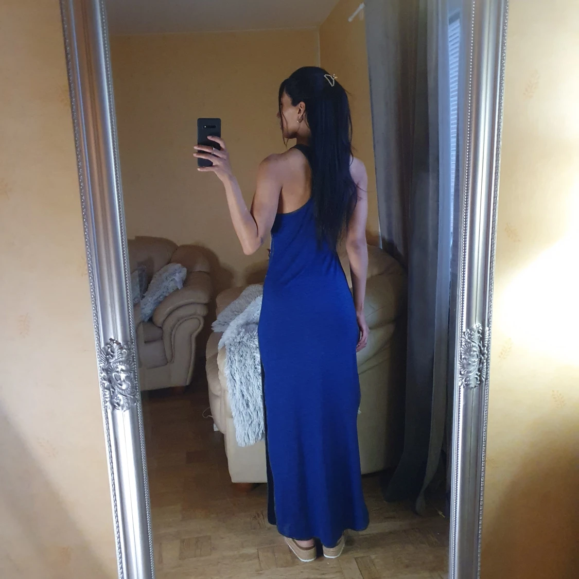 Klar blå långklänning  - 91