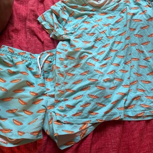 Biltema ”körv” sett - Köptes 2021 och använt kanske 5 gånger efter det. Storlek är M. Säljs för 100kr. Passar både tjejer och killar. Settet är en t-shirt och ett par bad shorts. 