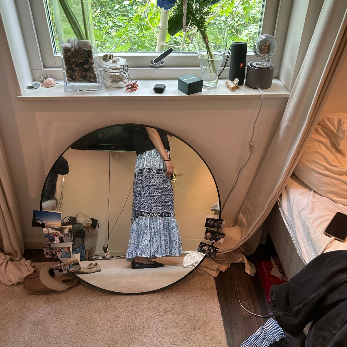 Blåmönstrad långkjol  - 90