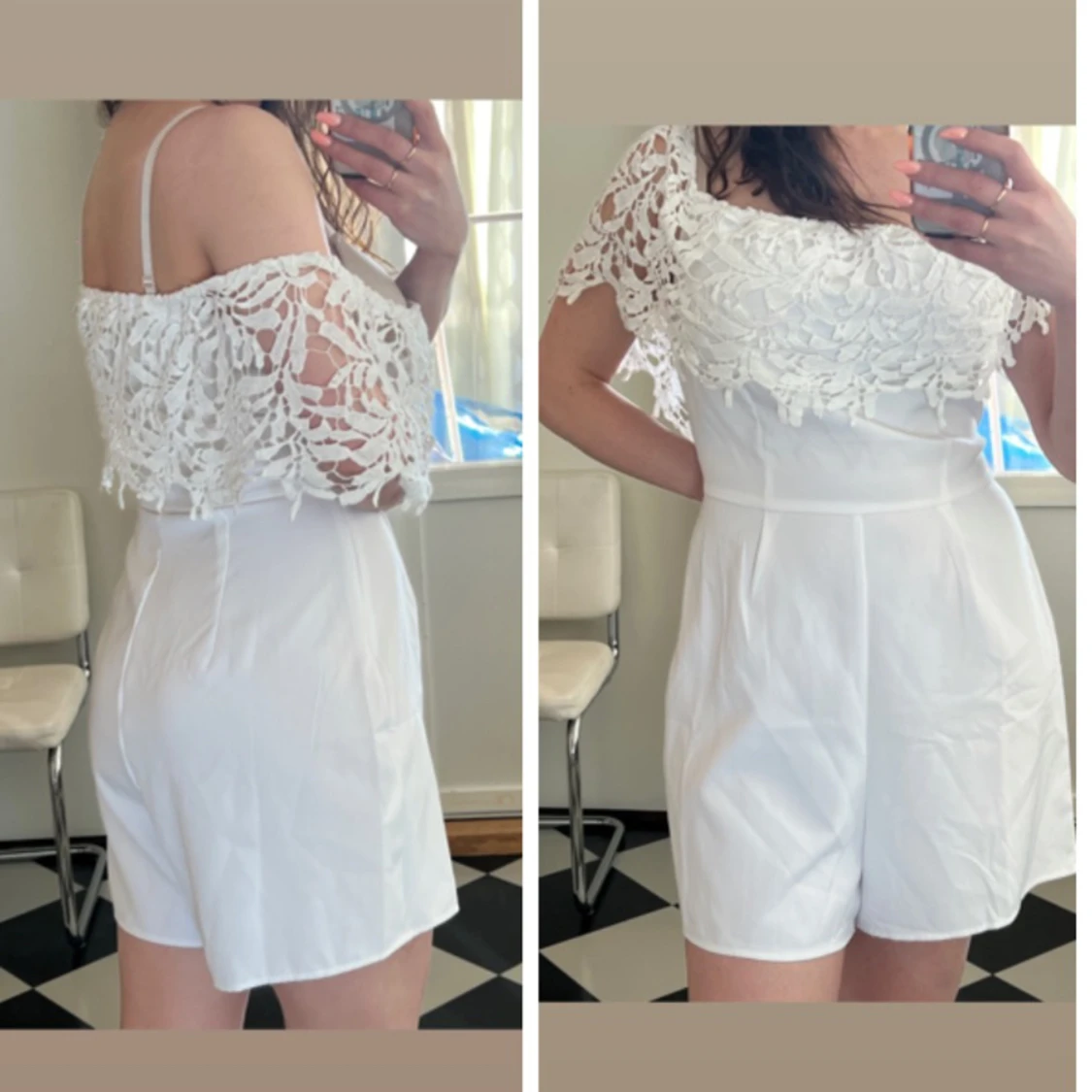 Helt ny vit jumpsuit - 90