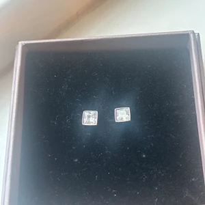 Superfina silvriga Edblad örhängen  - Superfina Edblad örhängen som inte kommer till användning. Har inga defekter och stenarna sitter på plats. Kommer nu inte till användning då jag inte använder silver 