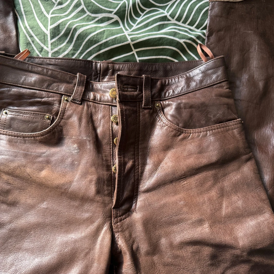 Äkta läder vintage byxor - 90