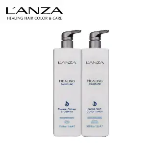 Lyxigt shampoo och balsam från Lanza med nypris på 1019kr. Mängd: 1l shampoo + 1l balsam  Färgbevarande shampo Fukttillförande med Nanoteknik Reder ut och ger mjukhet utan att tynga Reparerande egenskaper Ger Glans