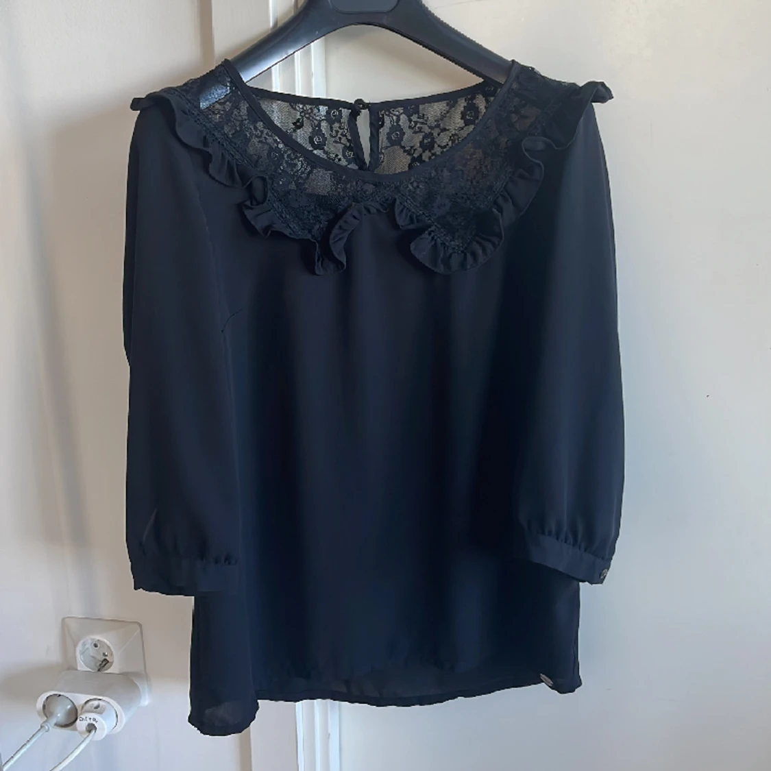 Trekvarts ärmad blus med spets