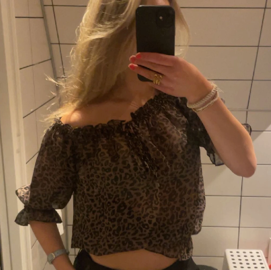 Leopardprint blus