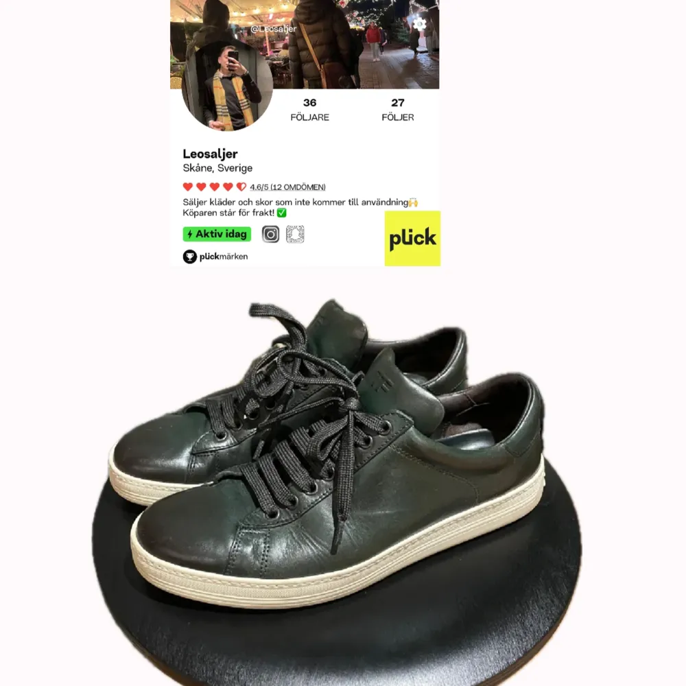 Säljer mina riktigt feta Tom ford skor där skicket är väldigt bra! Nypris ligger på 10 000kr.  Självklart äkta och hör av dig vid fundering🙌 ‼️Om dessa inte lockar så kolla gärna in min profil och se om du hittar något annat‼️ Mvh/ Leo. Skor.