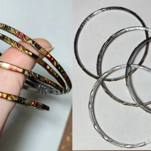 4 nya armband av metall (nickelfria) - Nya!  Diameter 86 mm  Bredd 3 mm  Rök- och djurfritt hem