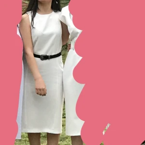 Vit klänning- perfekt för stunden  - Wore the dress once for my graduation,  below my knees but I am 158cm. Doesn’t come with the belt.