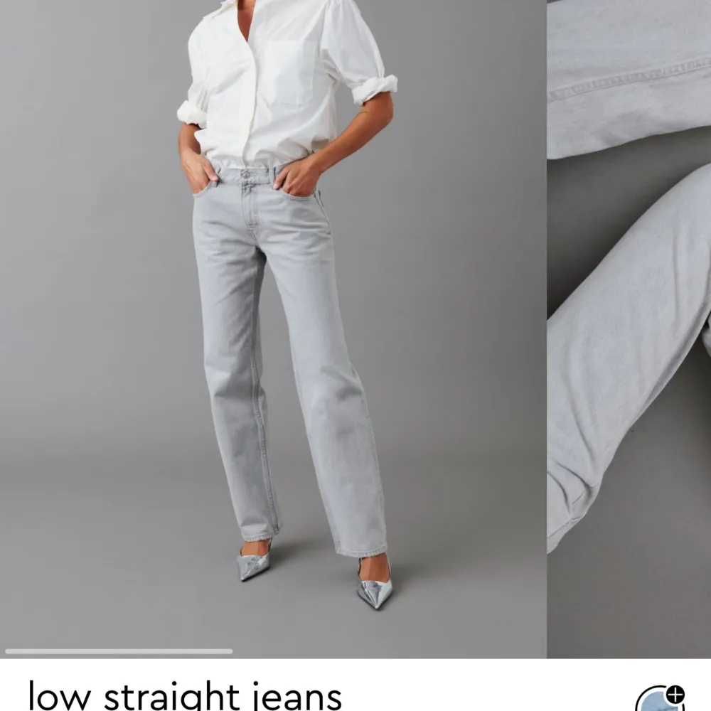 Säljer ett par gråa jeans ifrån Gina Tricot, strl 38 och i fint skick💕säljer för att dom är för stora, använd gärna köp nu!. Jeans & Byxor.
