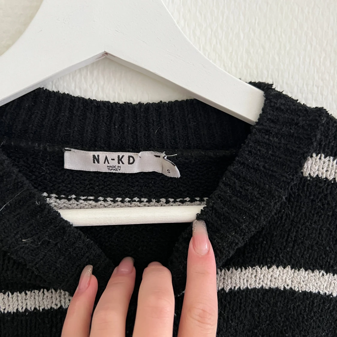 Stickad randig tröja  - 90