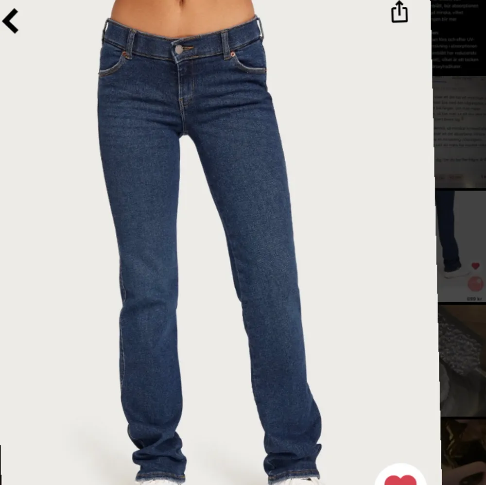 Lågmidjade jeans från Dr denim🤍 använda en gång och köptes för 700kr. Passar nog någon mellan 160-165 bäst🤍🤍. Jeans & Byxor.