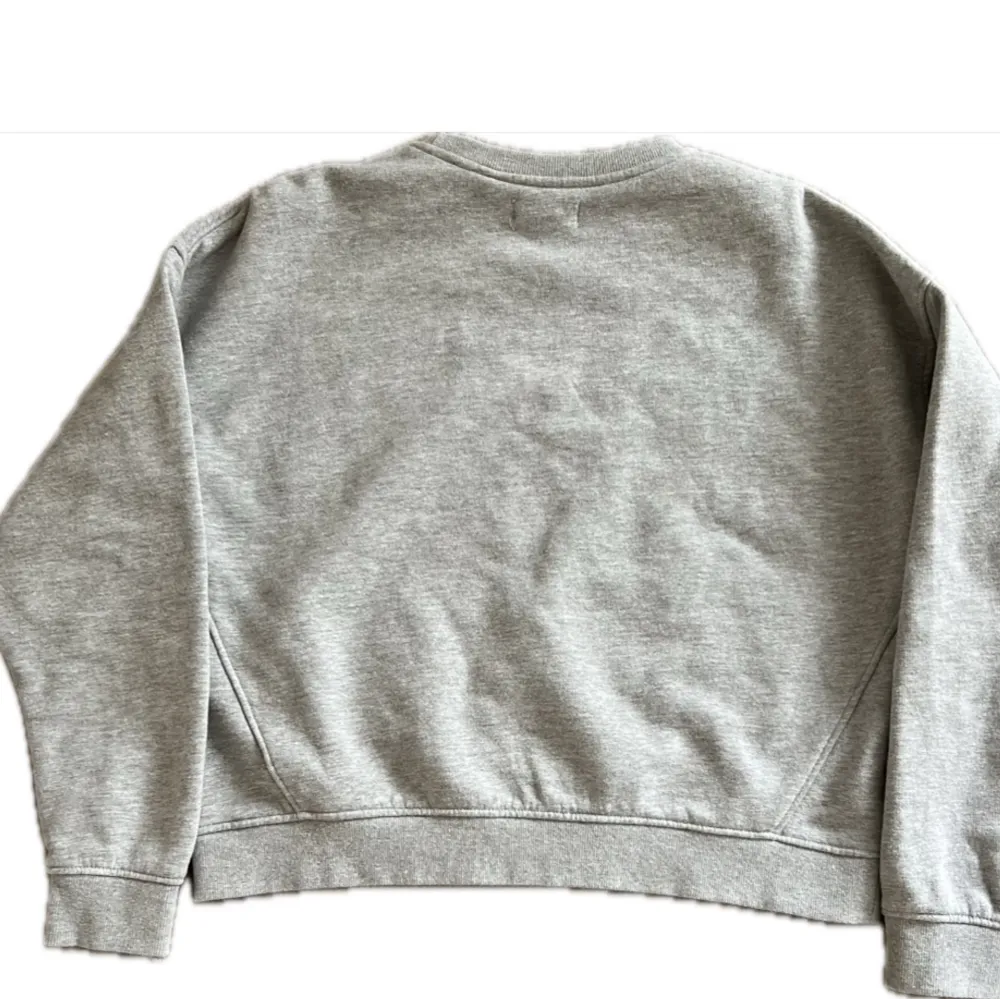 Snygg ljusgrå sweatshirt med tryck. Sparsamt använd i storlek S. . Tröjor & Koftor.