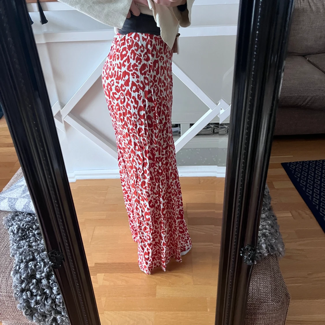 Röd leopardklänning - 90