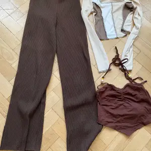 Klädpaket med byxor (stl XS), top (stl 36), linne (stl 36).  Byxor HM - topar från Shein